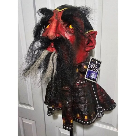 Mario Chiodo 2004 Warlock Devil Latex Mask Viking Satan Evil Over Head Shoulders - Picture 1 of 10